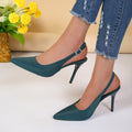Sarah Express Pointed Toe Buckle Strap Stiletto Sandals Blue