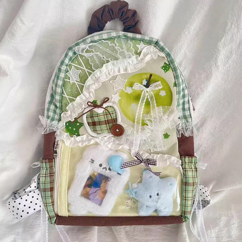Sarah Express Plaid Canvas Patchwork School Backpack