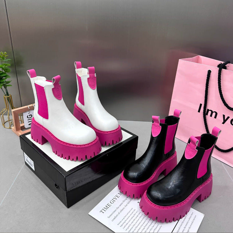 Sarah Express Platform Muffin Sole Ankle Boots