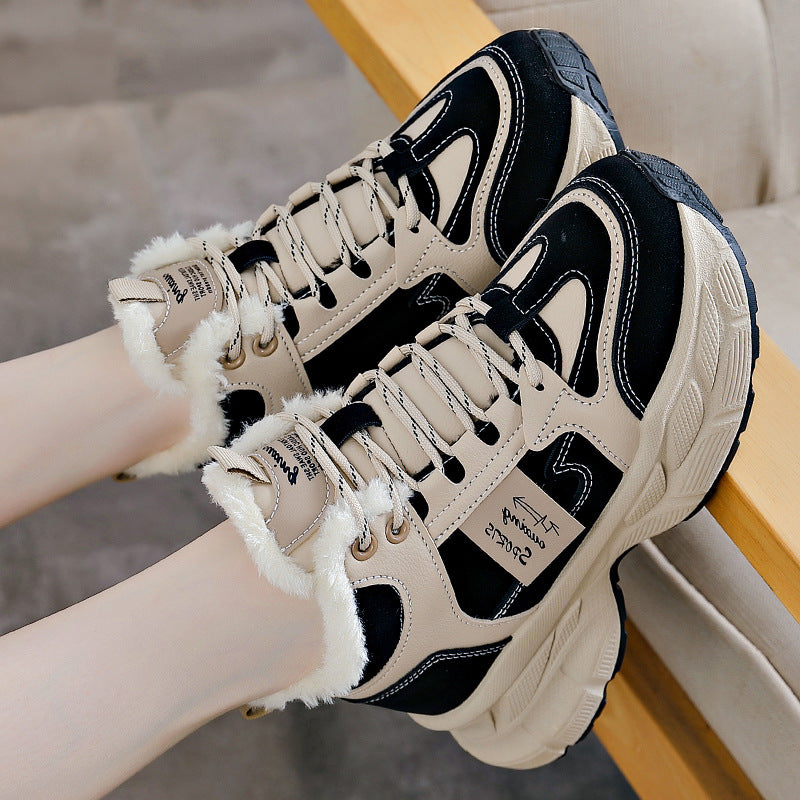 Sarah Express Women's Fleece-Lined Winter Casual Sneakers