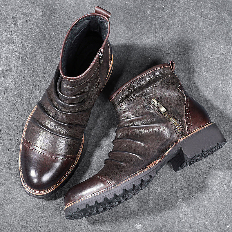 Sarah Express Martin Style Side Zipper Ankle Boots