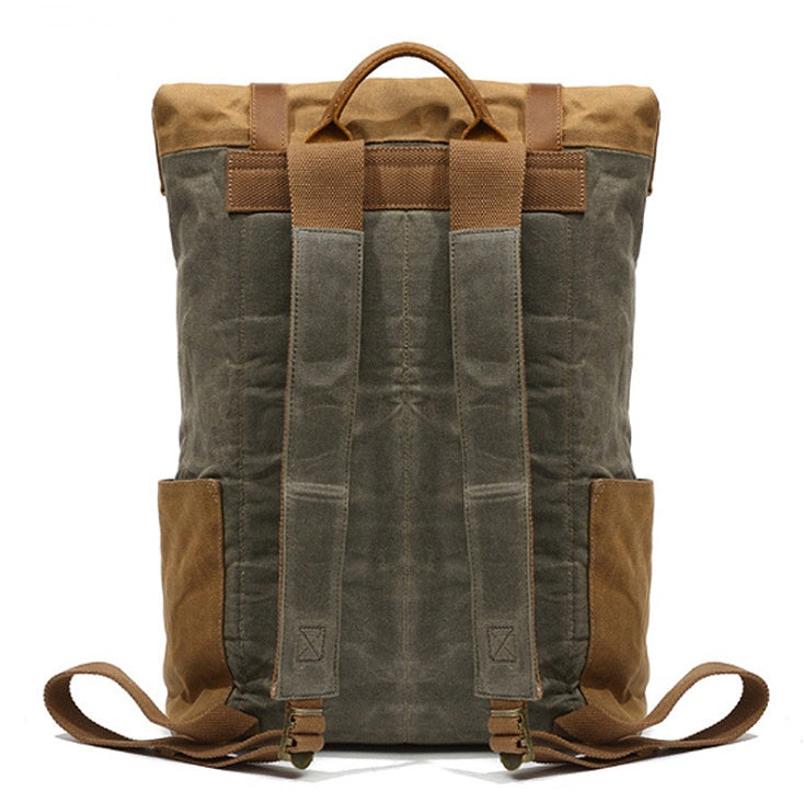 Sarah Express Retro Canvas Roll Top Backpack