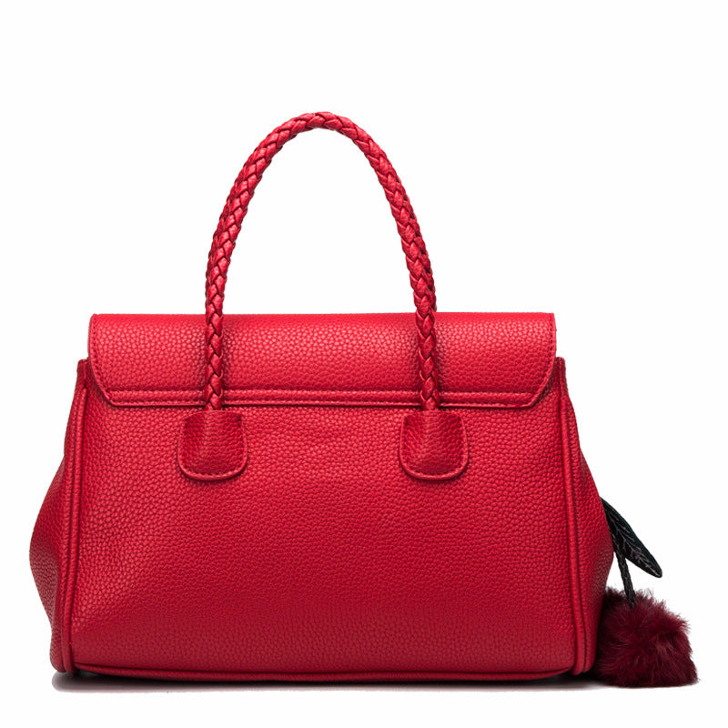 Sarah Express Lychee Pattern Structured Top Handle Handbag