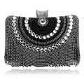 Sarah Express Crystal Tassel Evening Banquet Clutch Bag Black