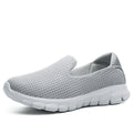 Sarah Express Lightweight Mesh Slip-On Walking Sneakers Light Grey