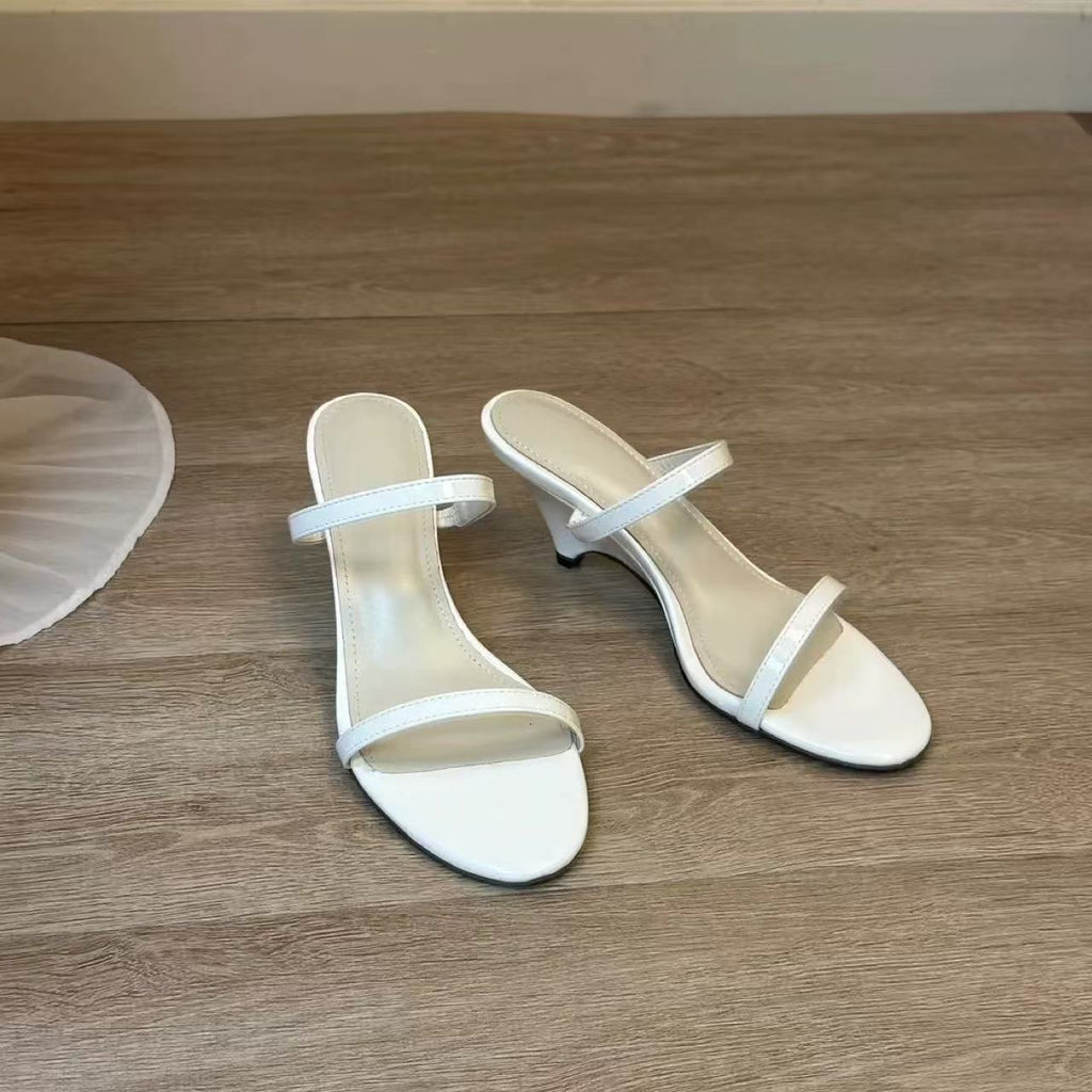Sarah Express Minimalist Kitten Heel One-Strap Sandals