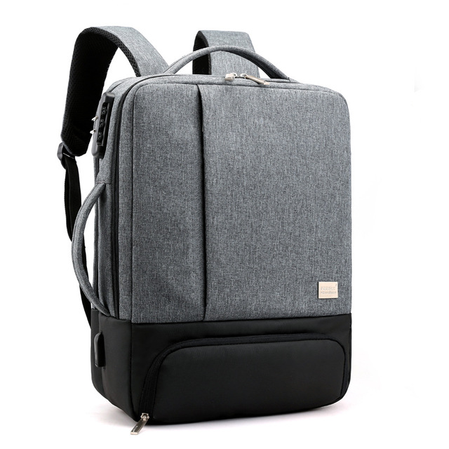 Sarah Express Anti-Theft Laptop Backpack with Shoe Compartment Dark grey