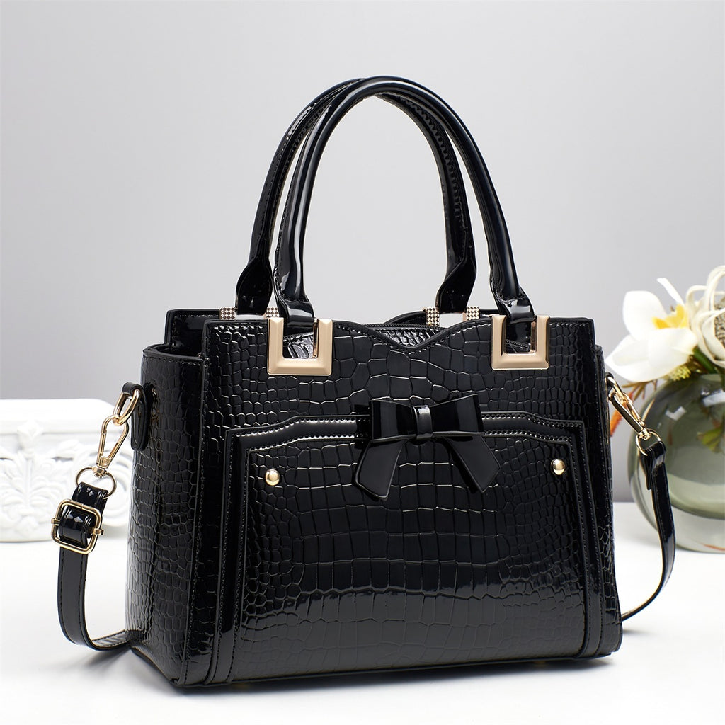Sarah Express Structured PU Leather Tote Clutch Set