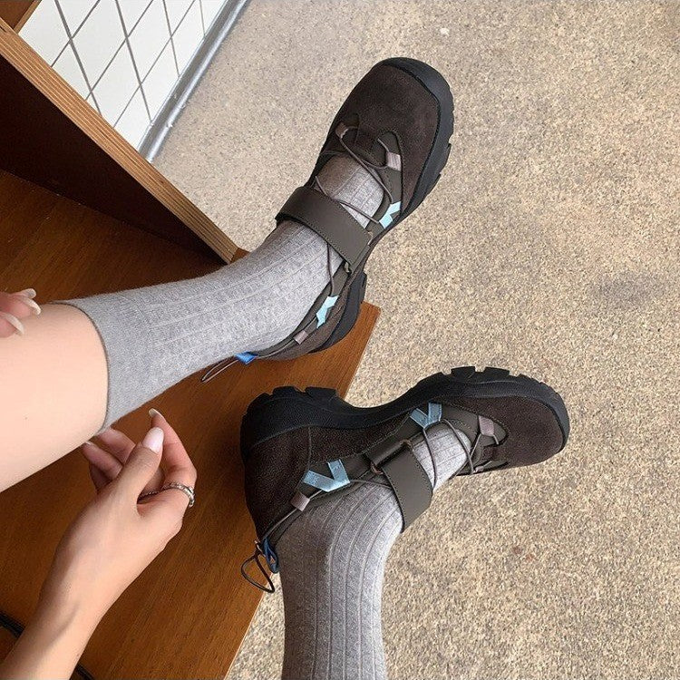 Sarah Express Retro Chunky Platform Velcro Sneakers