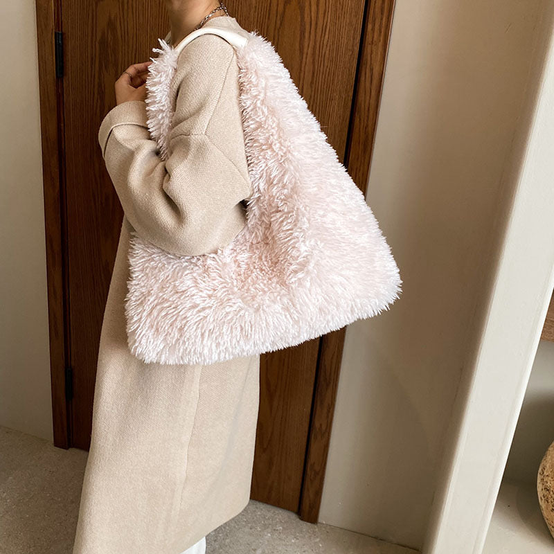 Sarah Express Plush Soft Texture Shoulder Tote Bag