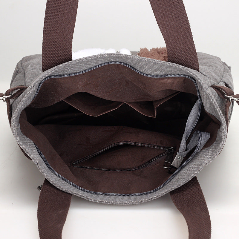 Sarah Express Canvas Tote Bag with Cat Applique