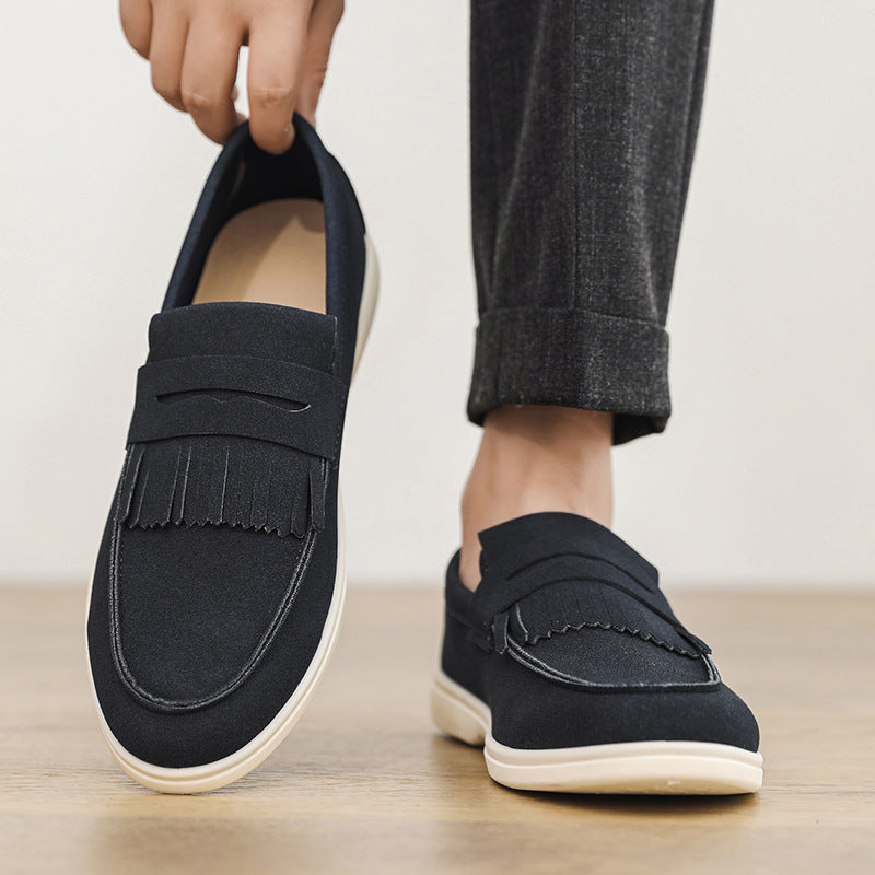Sarah Express Men's Matte Suede Slip-On Loafers
