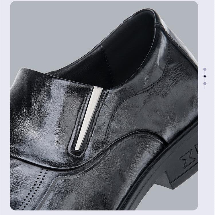 Sarah Express Men's Slip-On Cowhide Leather Dress Shoes