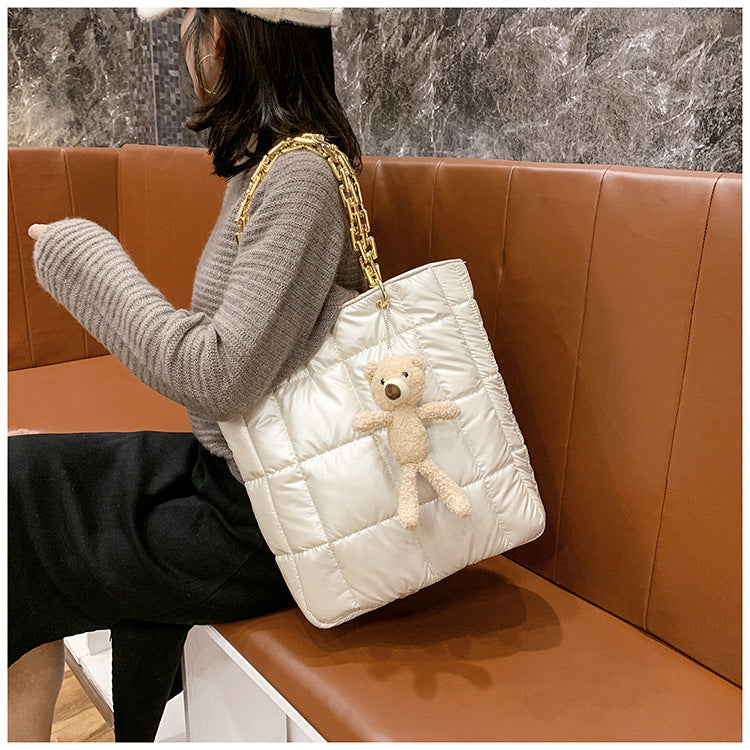 Sarah Express Quilted Chain Tote Shoulder Bag