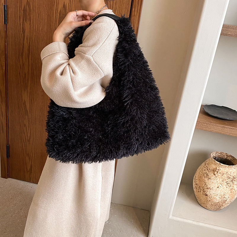 Sarah Express Plush Soft Texture Shoulder Tote Bag