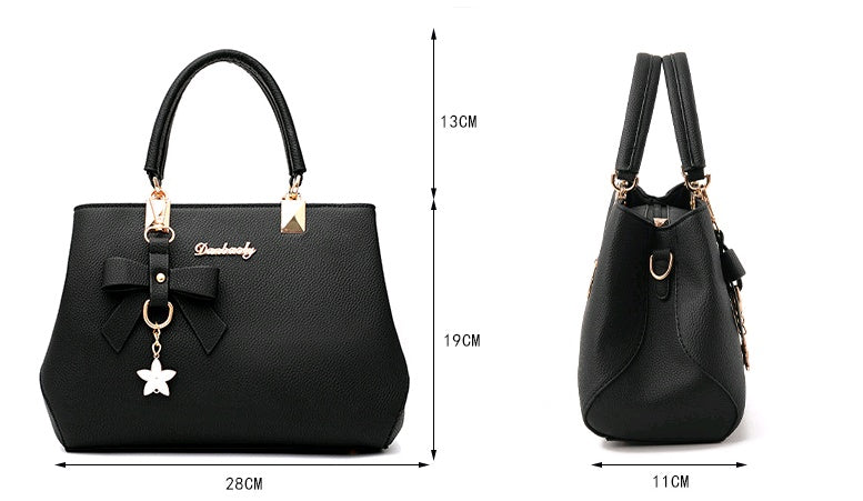 Sarah Express Structured Bow Accent Messenger Handbag