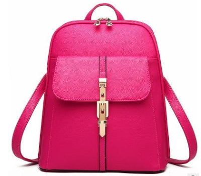 Sarah Express Simple Fashion Lady Backpack Hot pink