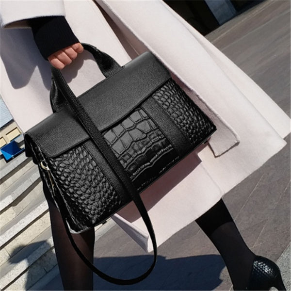 Sarah Express Textured Leather Look Structured Shoulder Bag