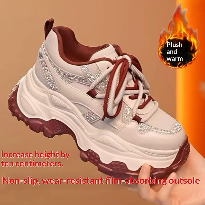 Sarah Express Hidden Wedge Square Toe Platform Sneakers