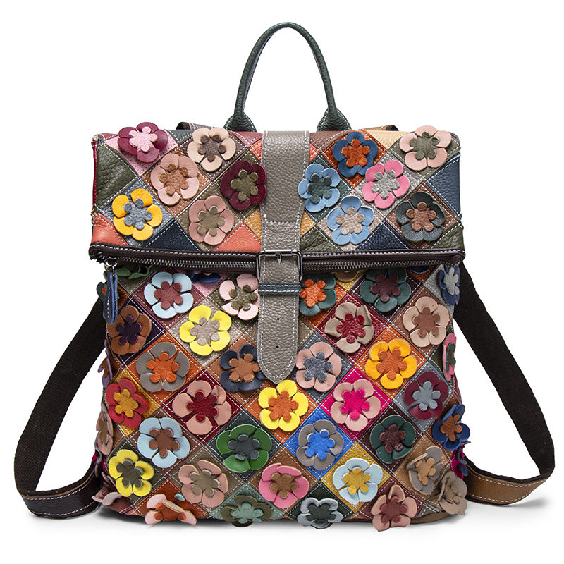 Sarah Express Artisan Patchwork Genuine Leather Crossbody Bag