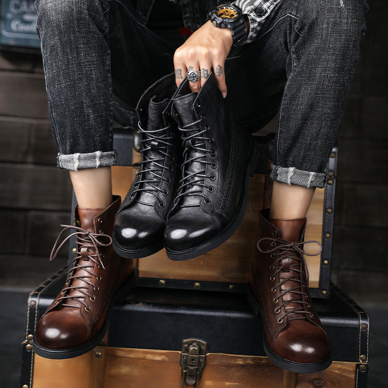 Sarah Express British Style Lace-Up Worker Boots