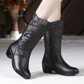 Sarah Express Women's Velvet Padded Mid-Calf Boots Black Single Liner