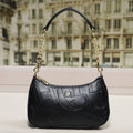 Sarah Express Embossed Letter Dumpling Crossbody Bag M12 Black 25x7x15cm