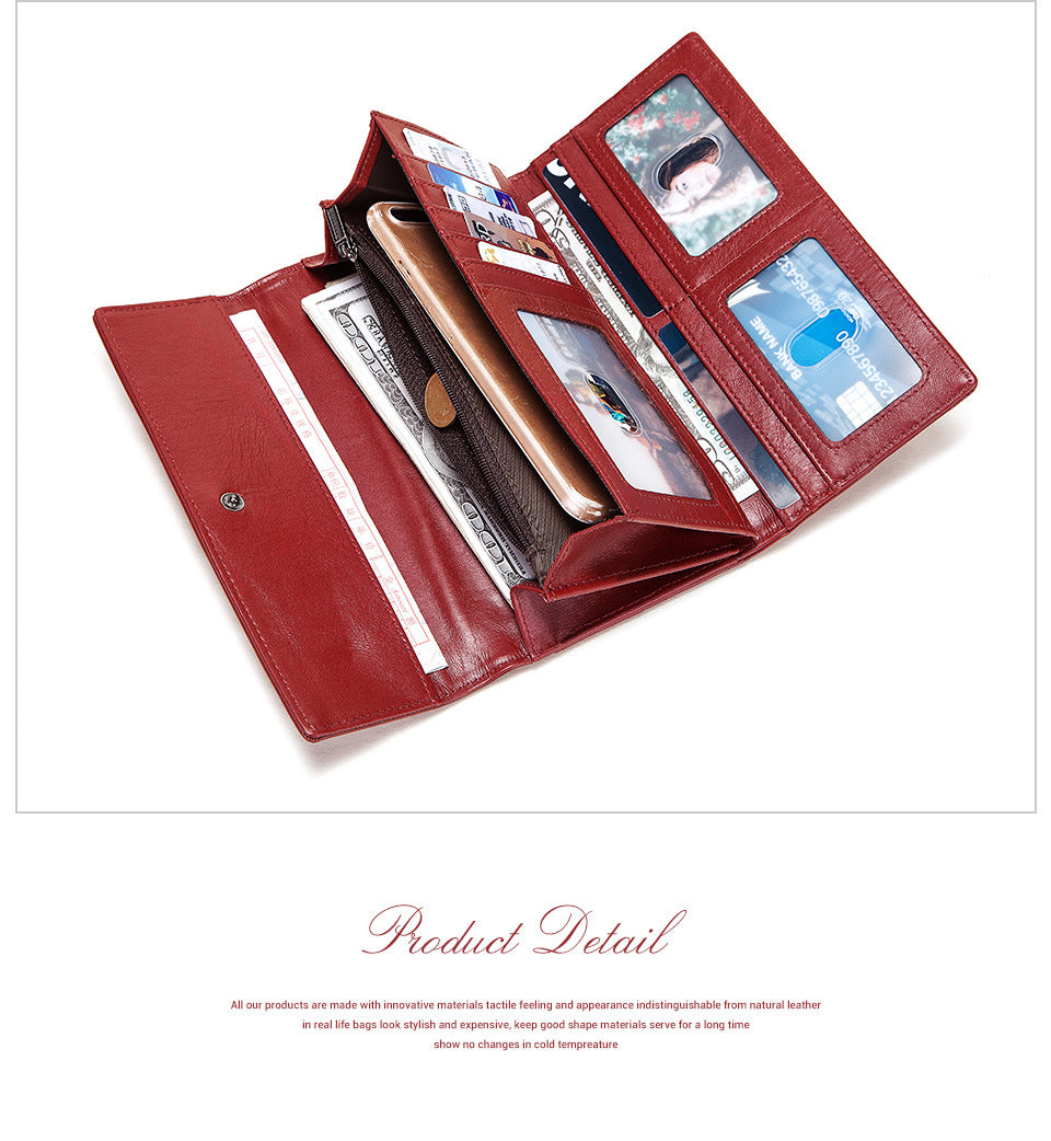 Sarah Express RFID Blocking Cowhide Leather Women's Wallet