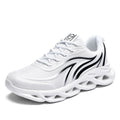Sarah Express Men's Breathable Mesh Wing Pattern Sneakers White