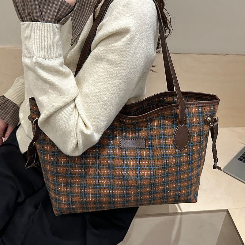 Sarah Express Structured Wool Laptop Tote Commuter Bag