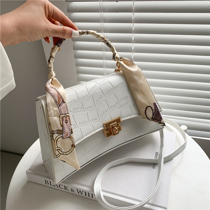 Sarah Express Crocodile Pattern Crossbody Bag with Scarf