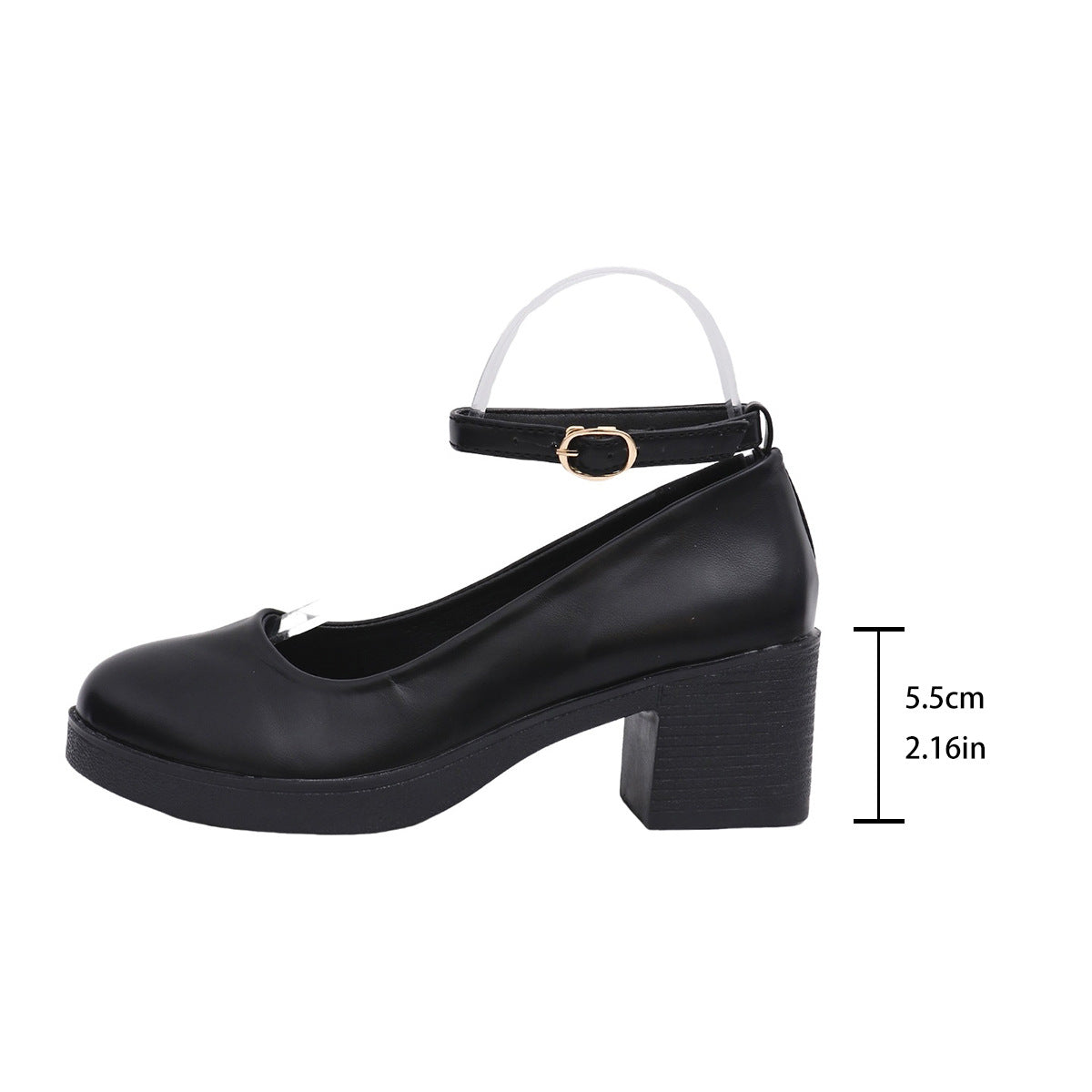 Sarah Express Round Toe Chunky Heel Mary Jane Shoes