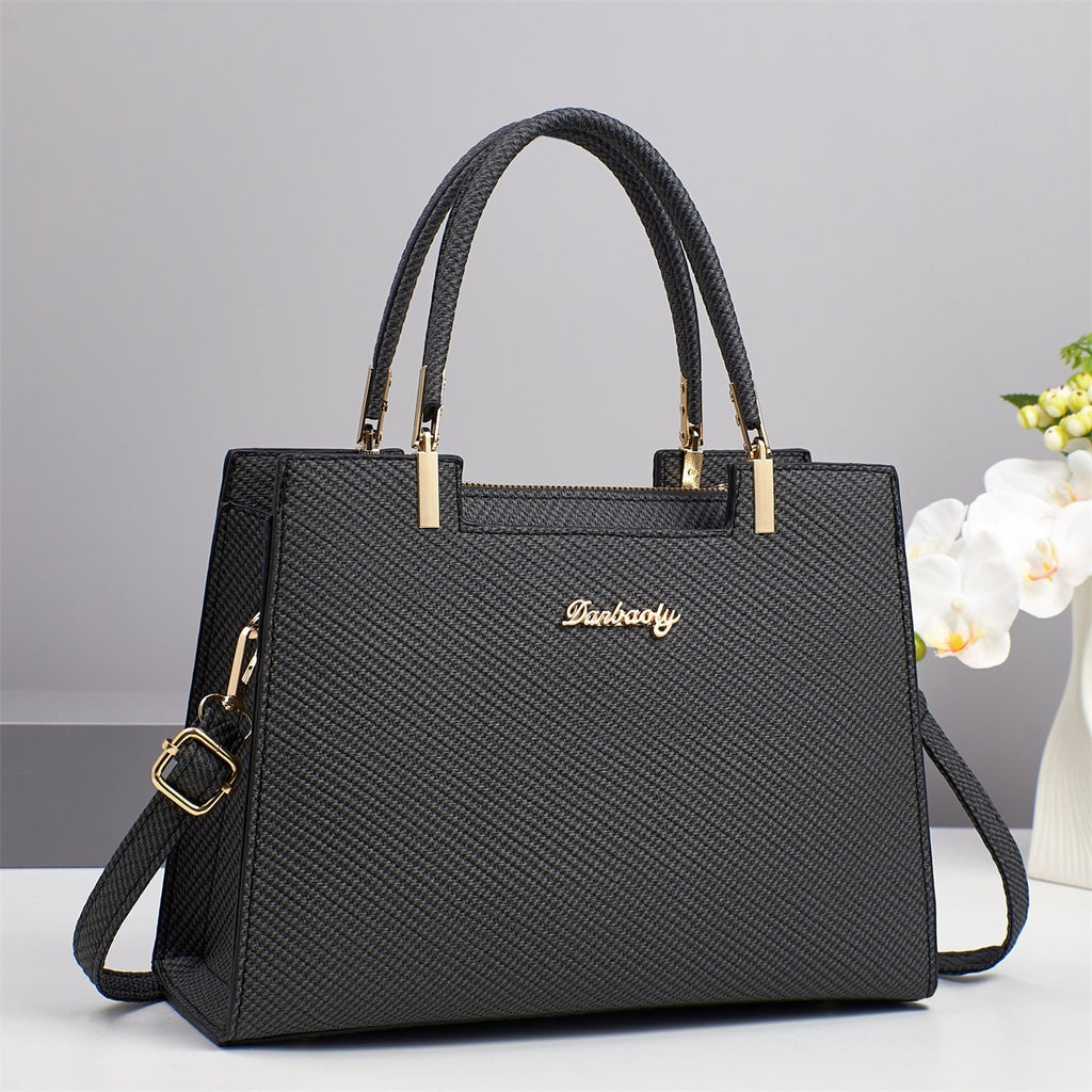Sarah Express Structured PU Leather Business Tote Bag Black