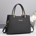 Sarah Express Structured PU Leather Business Tote Bag Black