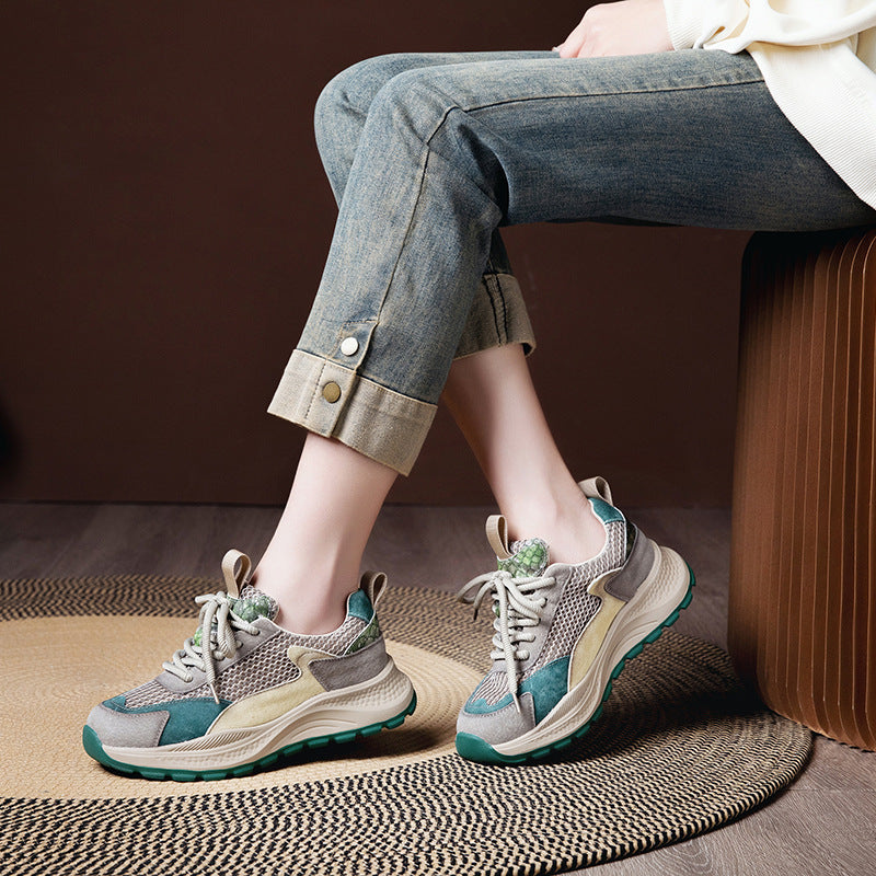 Sarah Express Retro Color-Block Dad Sneakers