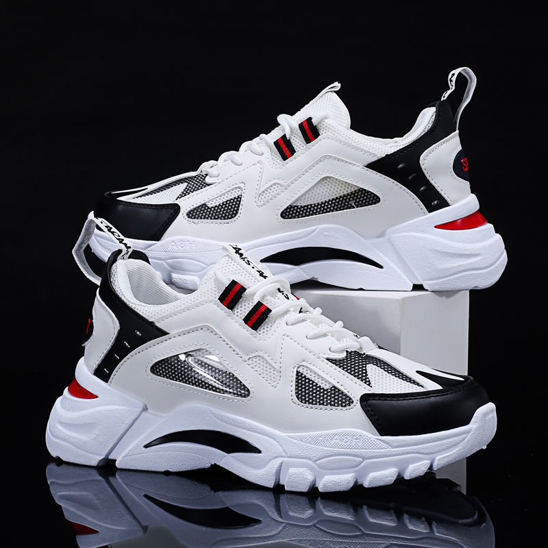 Sarah Express Men's Breathable Lace Up Athletic Sneakers Balckred