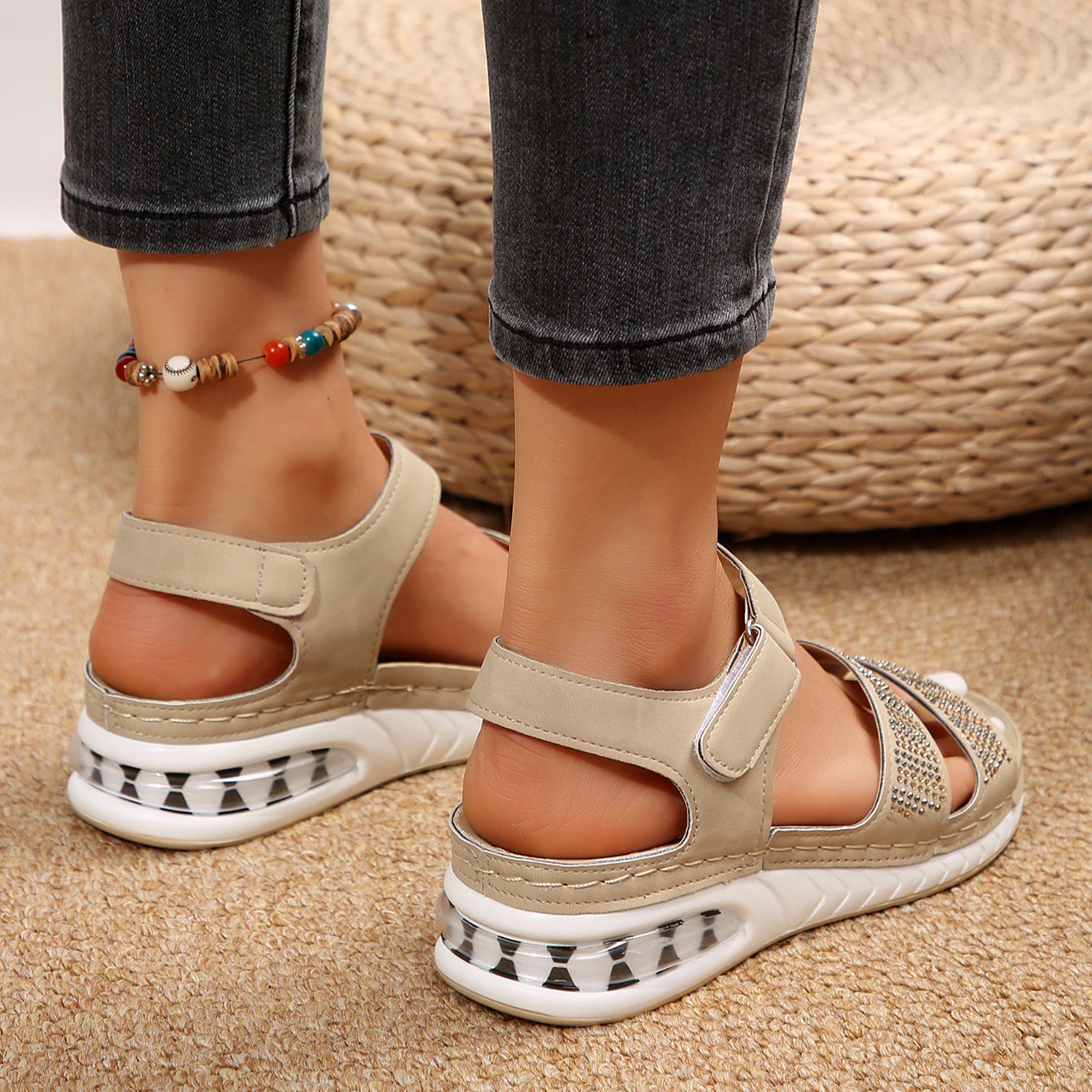Sarah Express Rhinestone Platform Wedge Sandals