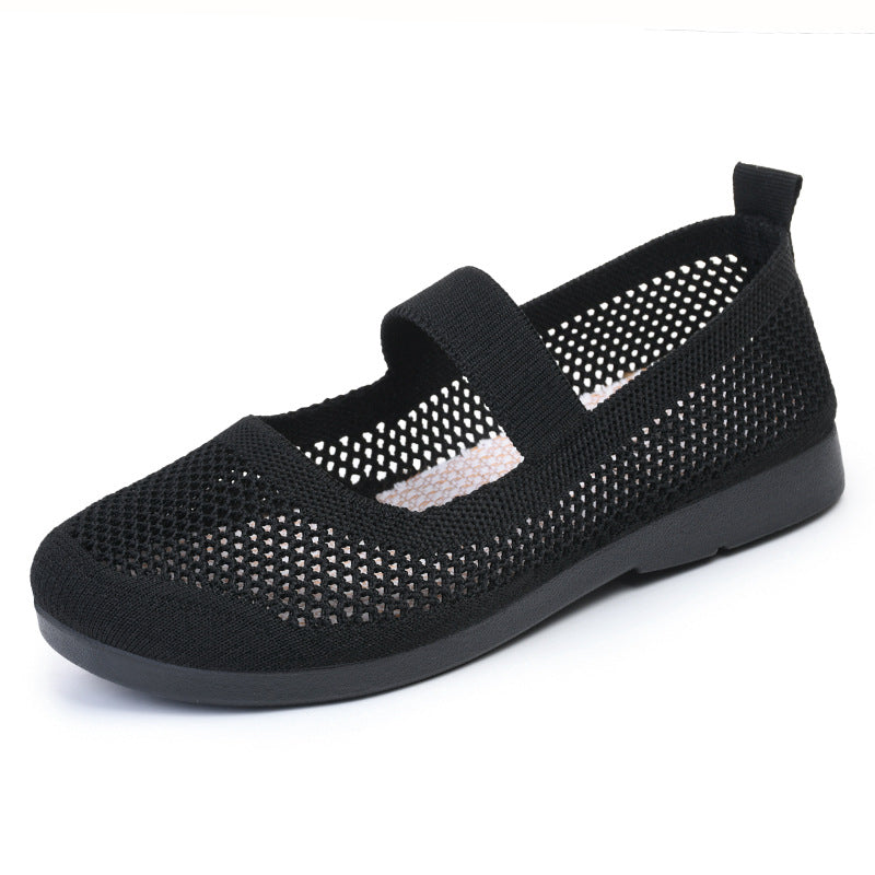 Sarah Express Breathable Flying Woven Women's Casual Shoes Black