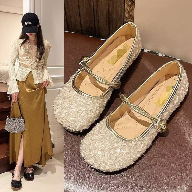 Sequined Mary Jane Flat Shoes – product detail alternate view 5
