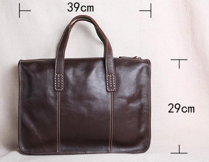 Sarah Express Vintage Leather Laptop Briefcase Computer Bag