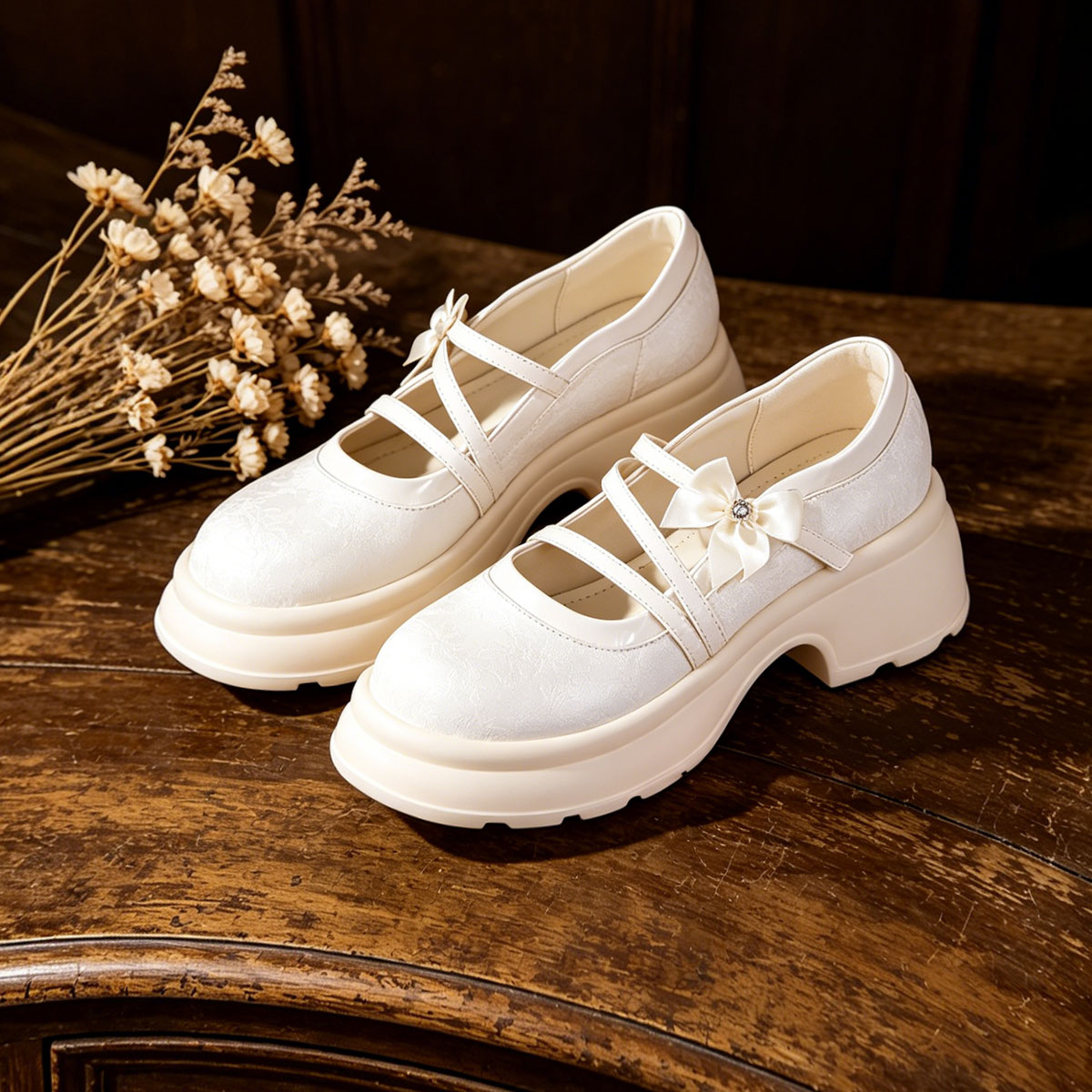 Sarah Express Bow Platform Mary Jane Pumps