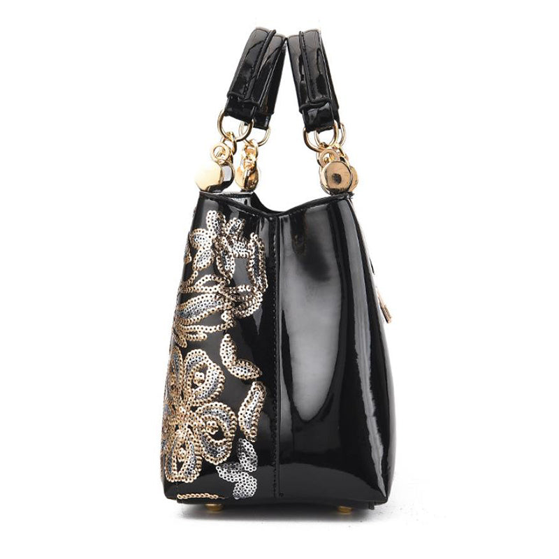 Sarah Express Embroidered Sequin Structured Travel Handbag