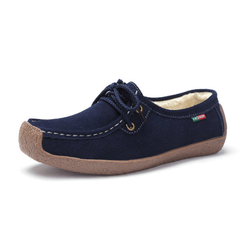 Sarah Express Women's Suede Platform Slip-On Flats Sapphire sapphire