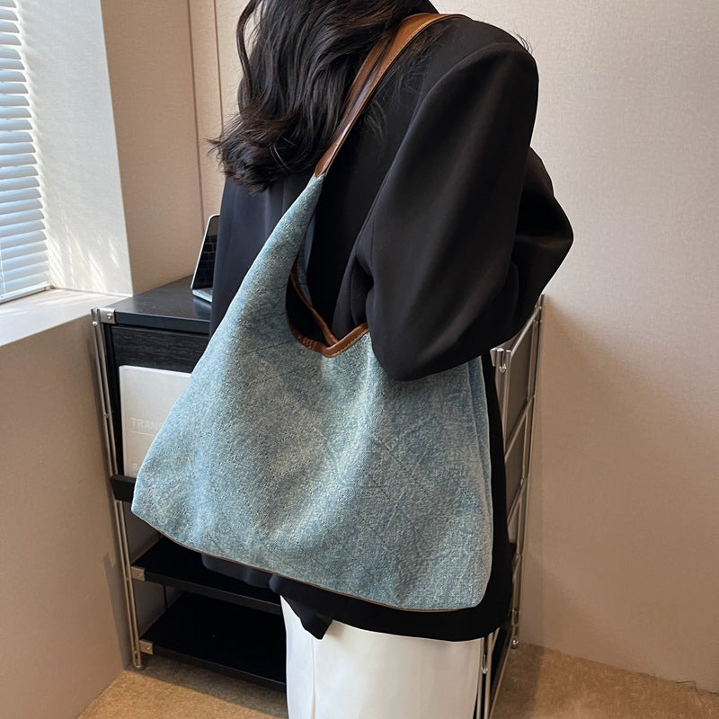 Sarah Express Denim Canvas Bucket Shoulder Bag