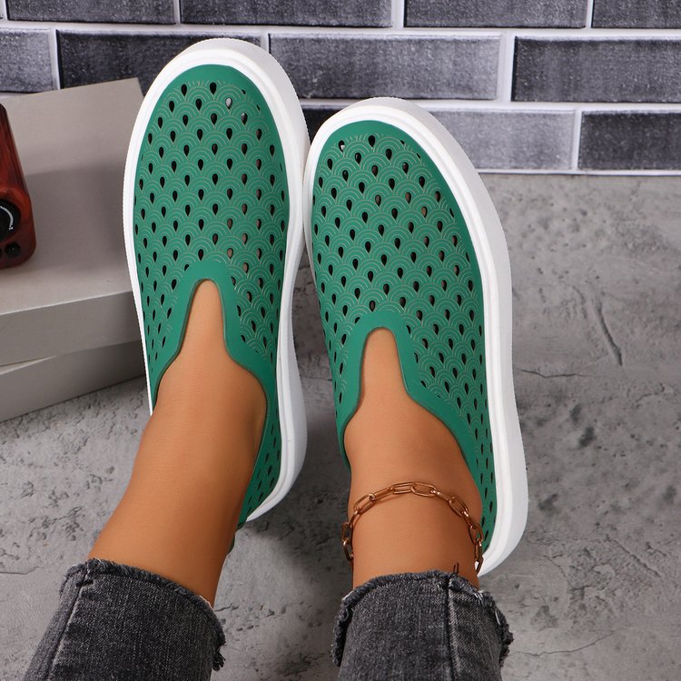 Sarah Express Women's Hollow Cutout Slip-On Flats