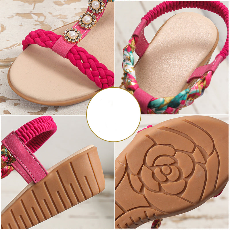 Sarah Express Bohemian Braided Slip-On Beach Sandals