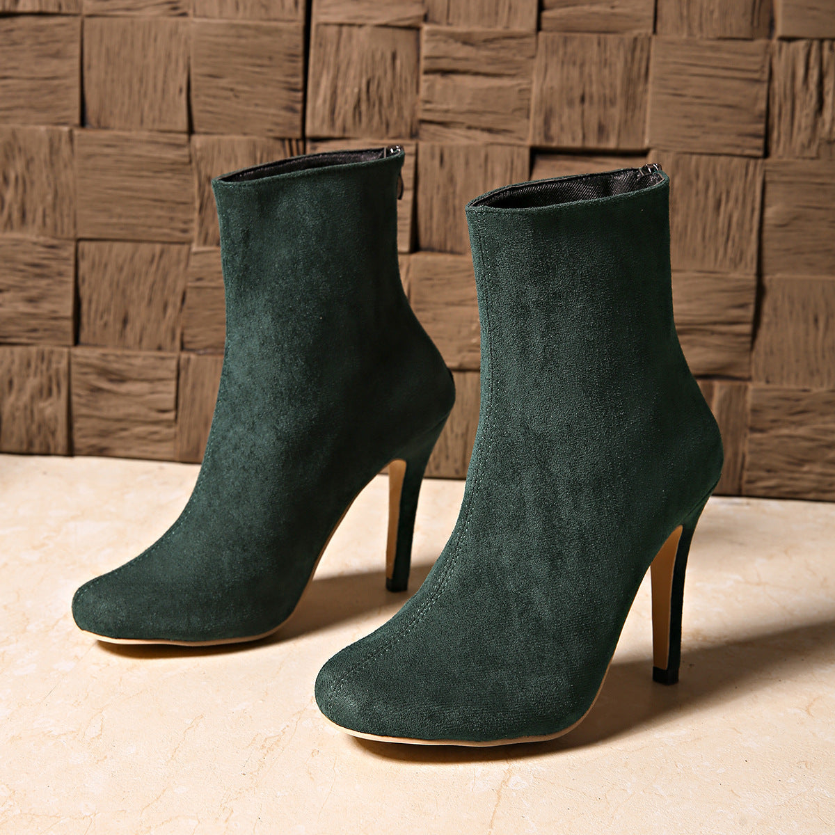 Sarah Express Women's Suede Pointed Toe Stiletto Boots