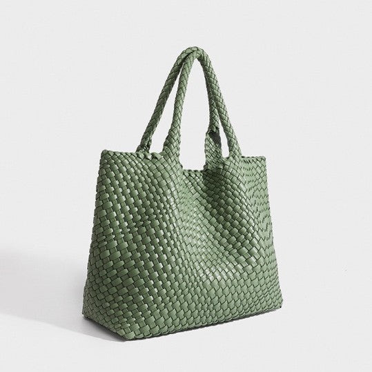 Sarah Express Handwoven PU Leather Shoulder Bag