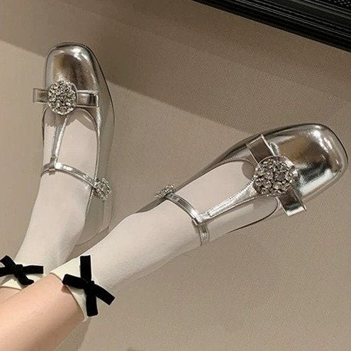 Niche Design SenseT-shaped Single Shoe With Rhinestones For Women 2026 Spring And Autumn New French Style Single Shoe With Mary Zhen Shallow Mouth – product detail alternate view 7