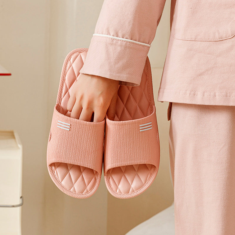 Sarah Express Lozenge Texture Indoor Home Couple Slippers